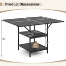 47 Inch Rectangular Dining Table with 2 Open Storage Shelves and Sturdy Metal Legs for 4-6 by LJGDeals