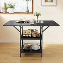 47 Inch Rectangular Dining Table with 2 Open Storage Shelves and Sturdy Metal Legs for 4-6 by LJGDeals
