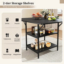 47 Inch Rectangular Dining Table with 2 Open Storage Shelves and Sturdy Metal Legs for 4-6 by LJGDeals