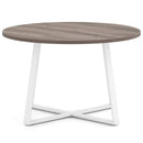 47 Inch Round Dining Table with Stable X-shaped Base and Round Thickened Tabletop by LJGDeals