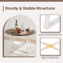 47 Inch Round Dining Table with Stable X-shaped Base and Round Thickened Tabletop by LJGDeals