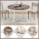 47 Inch Round Dining Table with Stable X-shaped Base and Round Thickened Tabletop by LJGDeals