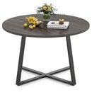 47 Inch Round Dining Table with Stable X-shaped Base and Round Thickened Tabletop by LJGDeals