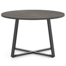 47 Inch Round Dining Table with Stable X-shaped Base and Round Thickened Tabletop by LJGDeals
