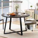 47 Inch Round Dining Table with Stable X-shaped Base and Round Thickened Tabletop by LJGDeals