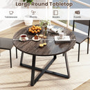 47 Inch Round Dining Table with Stable X-shaped Base and Round Thickened Tabletop