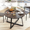 47 Inch Round Dining Table with Stable X-shaped Base and Round Thickened Tabletop by LJGDeals