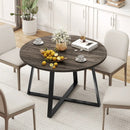 47 Inch Round Dining Table with Stable X-shaped Base and Round Thickened Tabletop by LJGDeals