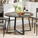 47 Inch Round Dining Table with Stable X-shaped Base and Round Thickened Tabletop by LJGDeals