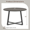 47 Inch Round Dining Table with Stable X-shaped Base and Round Thickened Tabletop by LJGDeals