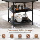 47 Inch Round Dining Table for 4-6 People Large Kitchen Table with 2-Tier Storage Shelves by LJGDeals