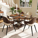 47 Inch Round Dining Table for 4-6 People Large Kitchen Table with 2-Tier Storage Shelves by LJGDeals
