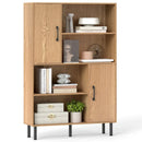 47 Inch Storage Cabinet Freestanding Bookcase with 2 Doors and 4 Open Shelves by LJGDeals