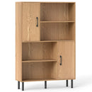 47 Inch Storage Cabinet Freestanding Bookcase with 2 Doors and 4 Open Shelves by LJGDeals