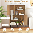 47 Inch Storage Cabinet Freestanding Bookcase with 2 Doors and 4 Open Shelves by LJGDeals
