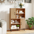 47 Inch Storage Cabinet Freestanding Bookcase with 2 Doors and 4 Open Shelves by LJGDeals