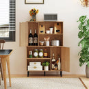 47 Inch Storage Cabinet Freestanding Bookcase with 2 Doors and 4 Open Shelves by LJGDeals