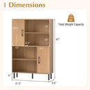 47 Inch Storage Cabinet Freestanding Bookcase with 2 Doors and 4 Open Shelves by LJGDeals
