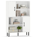 47 Inch Storage Cabinet Freestanding Bookcase with 2 Doors and 4 Open Shelves by LJGDeals