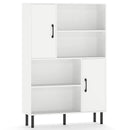 47 Inch Storage Cabinet Freestanding Bookcase with 2 Doors and 4 Open Shelves by LJGDeals