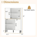 47 Inch Storage Cabinet Freestanding Bookcase with 2 Doors and 4 Open Shelves by LJGDeals