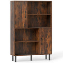 47 Inch Storage Cabinet Freestanding Bookcase with 2 Doors and 4 Open Shelves by LJGDeals
