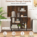 47 Inch Storage Cabinet Freestanding Bookcase with 2 Doors and 4 Open Shelves by LJGDeals