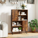 47 Inch Storage Cabinet Freestanding Bookcase with 2 Doors and 4 Open Shelves by LJGDeals