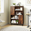 47 Inch Storage Cabinet Freestanding Bookcase with 2 Doors and 4 Open Shelves by LJGDeals