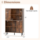 47 Inch Storage Cabinet Freestanding Bookcase with 2 Doors and 4 Open Shelves by LJGDeals