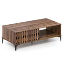 47 Inches Mid Century Coffee Table Farmhouse Wooden Center Table by LJGDeals