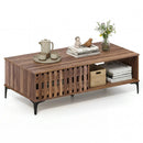 47 Inches Mid Century Coffee Table Farmhouse Wooden Center Table by LJGDeals