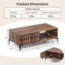 47 Inches Mid Century Coffee Table Farmhouse Wooden Center Table by LJGDeals