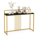 47 Inch Long Entryway Table with Faux Marble Top and Baffle by LJGDeals