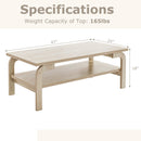 47 Inches Accent Rectangular Coffee Table for Living Room-Natural
