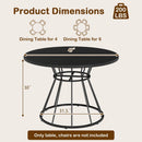 47 Inches Round Dining Table for 4 Farmhouse Kitchen Table with Wooden Tabletop by LJGDeals