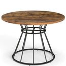 47 Inches Round Dining Table for 4 Farmhouse Kitchen Table with Wooden Tabletop by LJGDeals