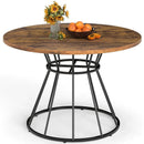 47 Inches Round Dining Table for 4 Farmhouse Kitchen Table with Wooden Tabletop by LJGDeals