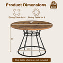 47 Inches Round Dining Table for 4 Farmhouse Kitchen Table with Wooden Tabletop by DirectDeals