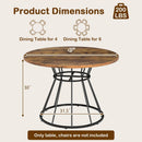 47 Inches Round Dining Table for 4 Farmhouse Kitchen Table with Wooden Tabletop by LJGDeals