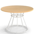 47 Inches Round Dining Table for 4 Farmhouse Kitchen Table with Wooden Tabletop by LJGDeals