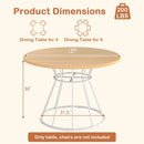 47 Inches Round Dining Table for 4 Farmhouse Kitchen Table with Wooden Tabletop by DirectDeals