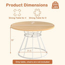 47 Inches Round Dining Table for 4 Farmhouse Kitchen Table with Wooden Tabletop by LJGDeals
