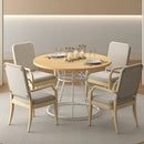 47 Inches Round Dining Table for 4 Farmhouse Kitchen Table with Wooden Tabletop by DirectDeals
