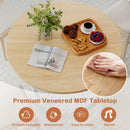 47 Inches Round Dining Table for 4 Farmhouse Kitchen Table with Wooden Tabletop by LJGDeals