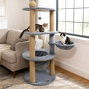 47 Inches Tall Cat Tower with Cat Nest and Scratching Posts-Gray by LJGDeals