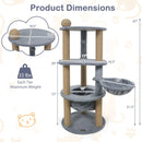 47 Inches Tall Cat Tower with Cat Nest and Scratching Posts-Gray by LJGDeals