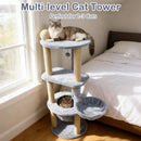 47 Inches Tall Cat Tower with Cat Nest and Scratching Posts-Gray by LJGDeals