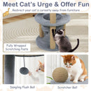 47 Inches Tall Cat Tower with Cat Nest and Scratching Posts-Gray by LJGDeals