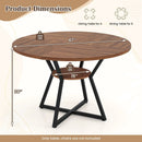 47" Round Dining Table for 4 with Storage Shelf-Brown by LJGDeals